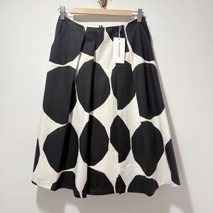 Marimekko Polkadot Full A Line Skirt Size 34 Size Small 4 Pockets Kiveys Poplin